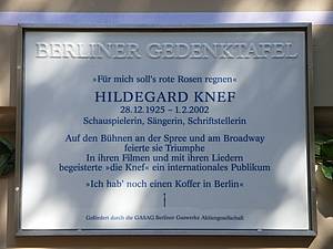 Berliner Gedenktafel für Hildegard Knef